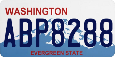 WA license plate ABP8288