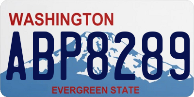 WA license plate ABP8289