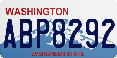 WA license plate ABP8292