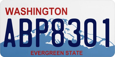 WA license plate ABP8301