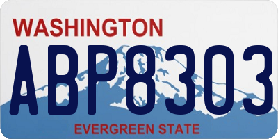 WA license plate ABP8303