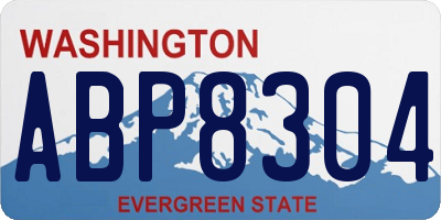 WA license plate ABP8304