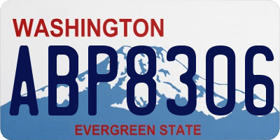 WA license plate ABP8306