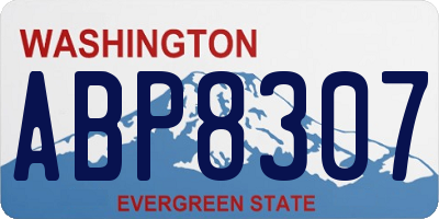 WA license plate ABP8307