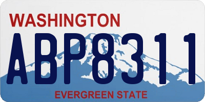 WA license plate ABP8311