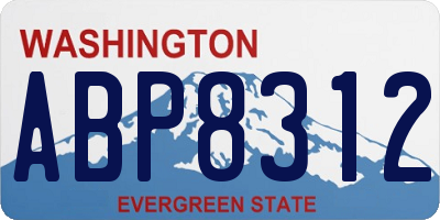 WA license plate ABP8312