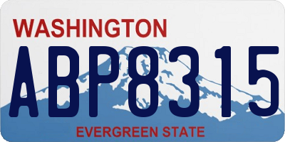WA license plate ABP8315