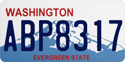WA license plate ABP8317