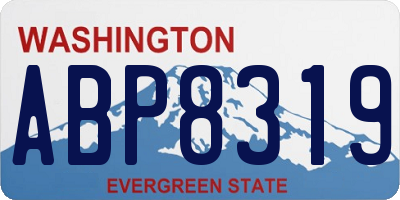 WA license plate ABP8319