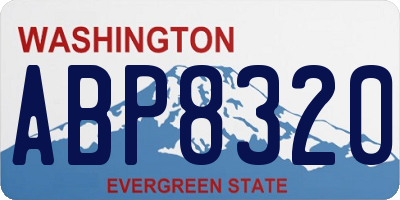 WA license plate ABP8320