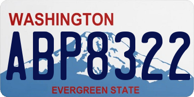 WA license plate ABP8322