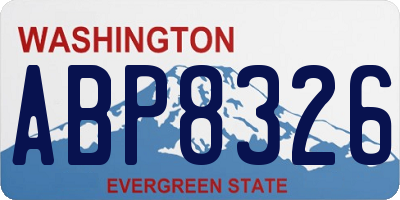 WA license plate ABP8326