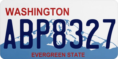 WA license plate ABP8327