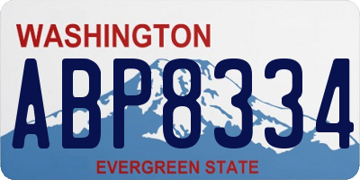 WA license plate ABP8334