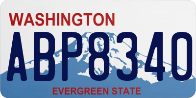 WA license plate ABP8340
