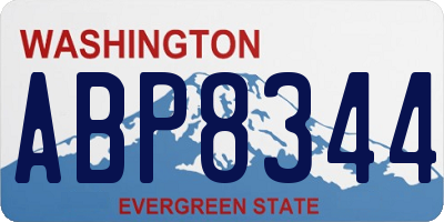 WA license plate ABP8344
