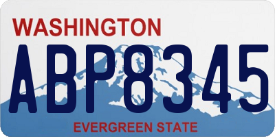 WA license plate ABP8345