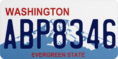 WA license plate ABP8346