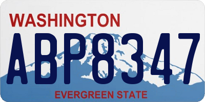 WA license plate ABP8347