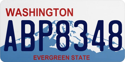 WA license plate ABP8348