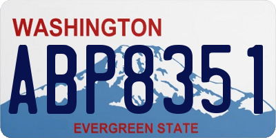 WA license plate ABP8351