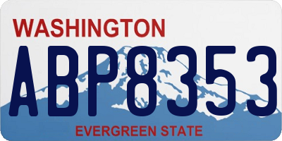 WA license plate ABP8353