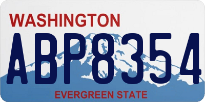 WA license plate ABP8354