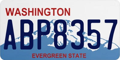 WA license plate ABP8357