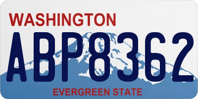 WA license plate ABP8362