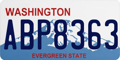 WA license plate ABP8363