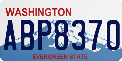 WA license plate ABP8370