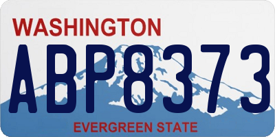 WA license plate ABP8373