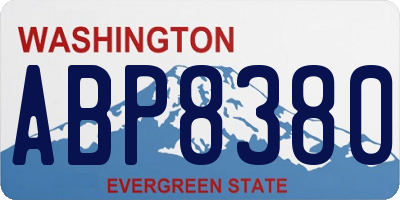 WA license plate ABP8380