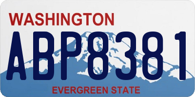 WA license plate ABP8381