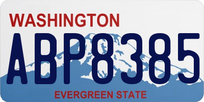 WA license plate ABP8385