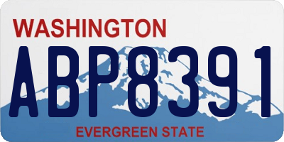 WA license plate ABP8391