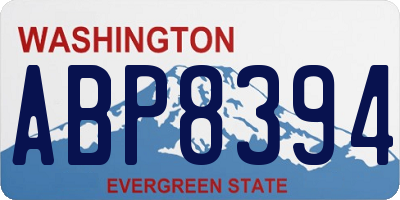 WA license plate ABP8394