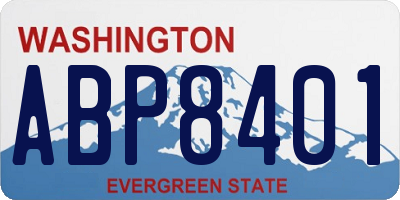 WA license plate ABP8401