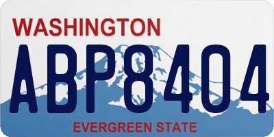 WA license plate ABP8404