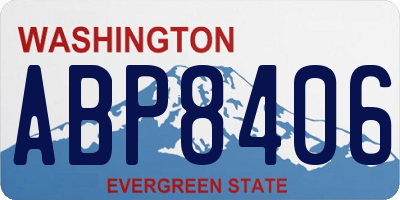 WA license plate ABP8406