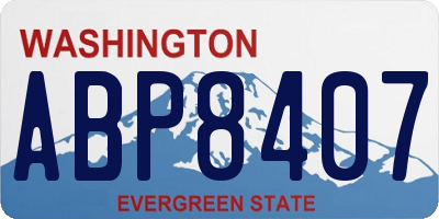WA license plate ABP8407