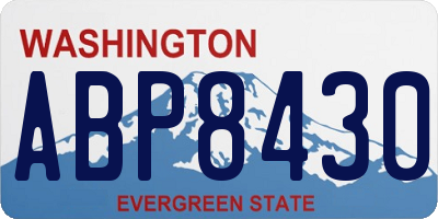 WA license plate ABP8430