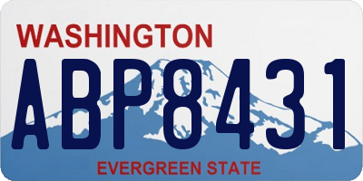 WA license plate ABP8431