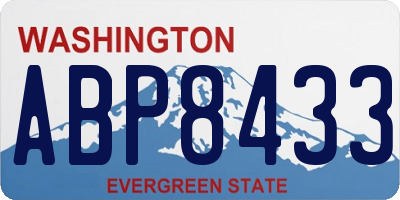 WA license plate ABP8433