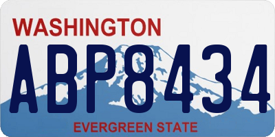 WA license plate ABP8434
