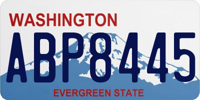 WA license plate ABP8445