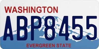 WA license plate ABP8455