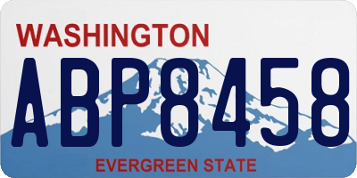 WA license plate ABP8458