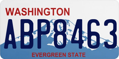 WA license plate ABP8463
