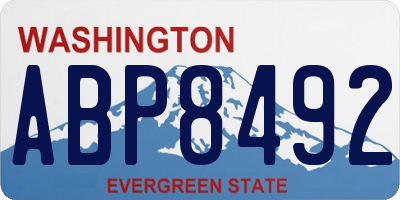 WA license plate ABP8492